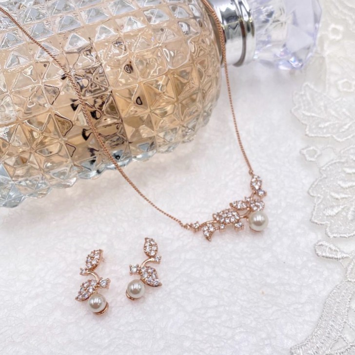 Ivory and Co Aphrodite Rose Gold Bridal Jewelry Set