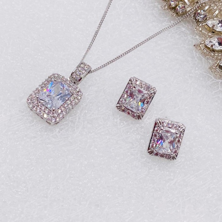 Ivory and Co Art Deco Rechteckiges Kristall-Schmuckset