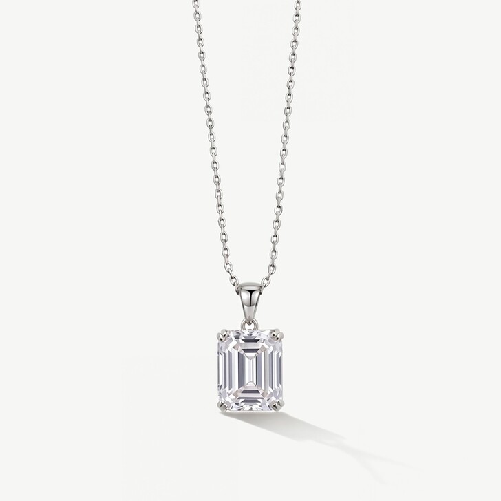 Ivory and Co Ascot Crystal Emerald Cut Pendant Necklace