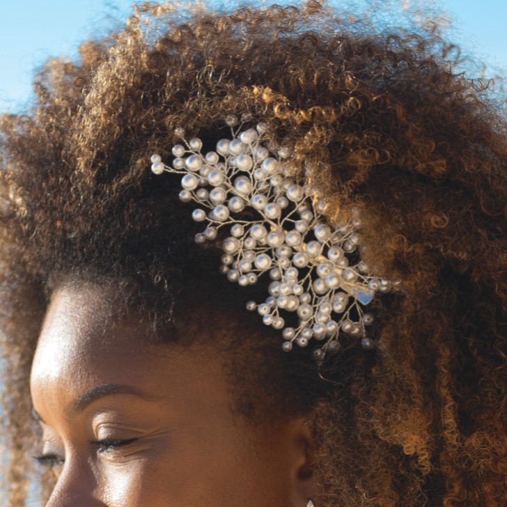 Ivory and Co Astrid Silver Statement Pearl Spray Hair Clip