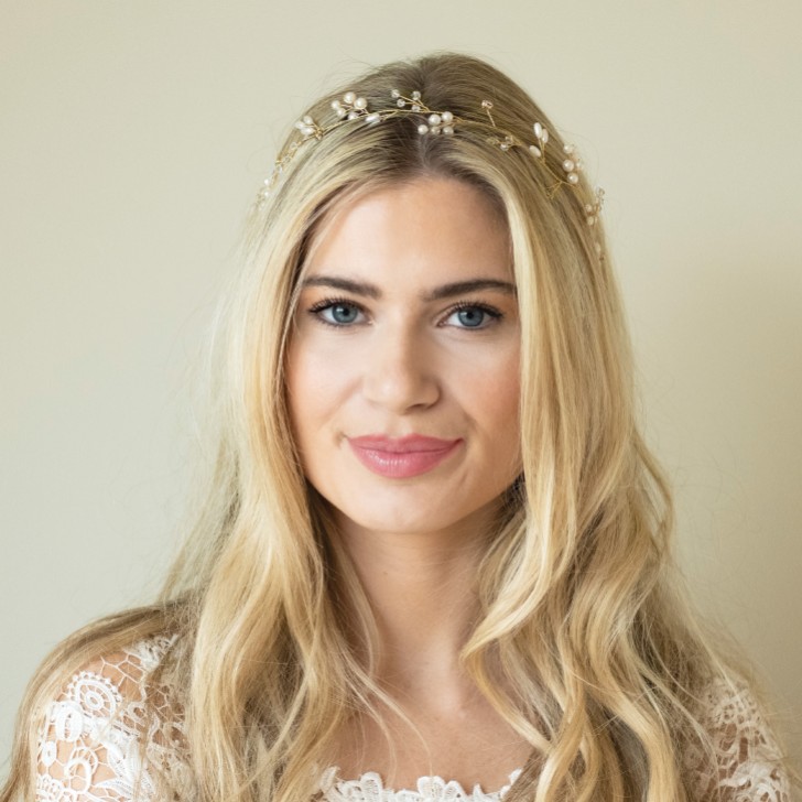 Ivory and Co Aurora Gold Dainty Pearl and Crystal Hair Vine