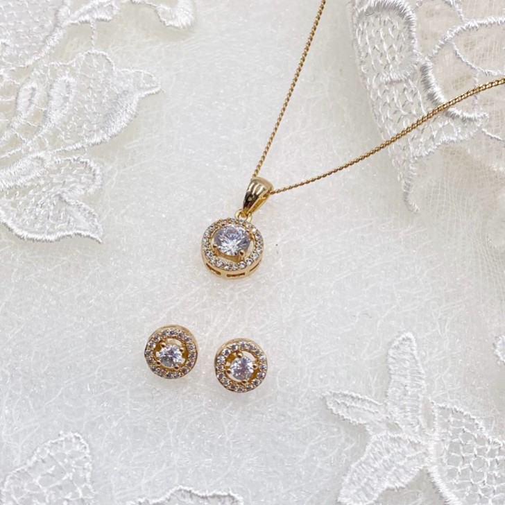 Ivory and Co Balmoral Gold Hochzeitsschmuck Set