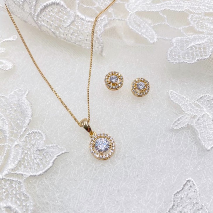 Ivory and Co Balmoral Gold Hochzeitsschmuck Set