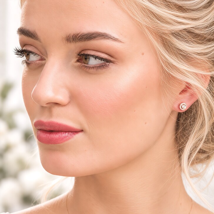Ivory and Co Balmoral Rose Gold Kristall-Ohrstecker