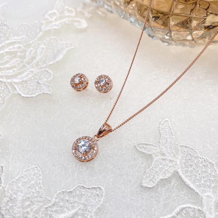 Ivory and Co Balmoral Rose Gold Hochzeitsschmuck Set