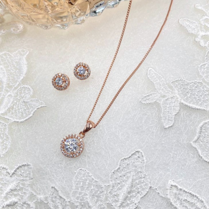 Ivory and Co Balmoral Rose Gold Hochzeitsschmuck Set