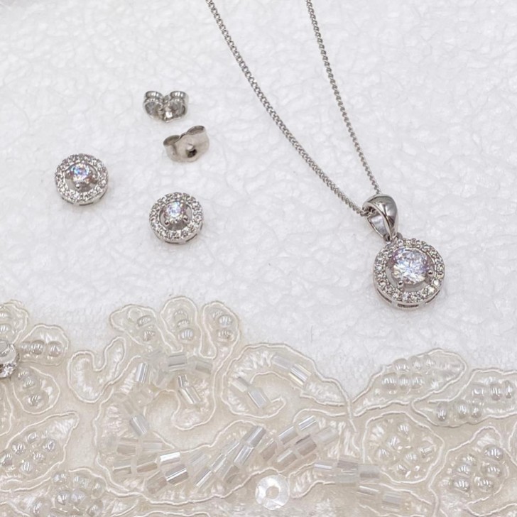 Ivory and Co Balmoral Silber Hochzeitsschmuck Set