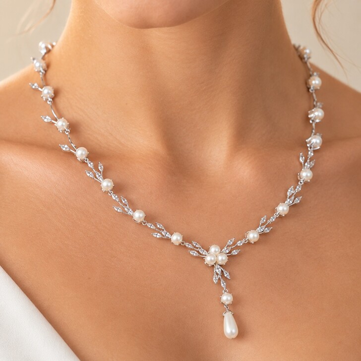 Ivory and Co Collier de mariage Belgravia en perles et cristal