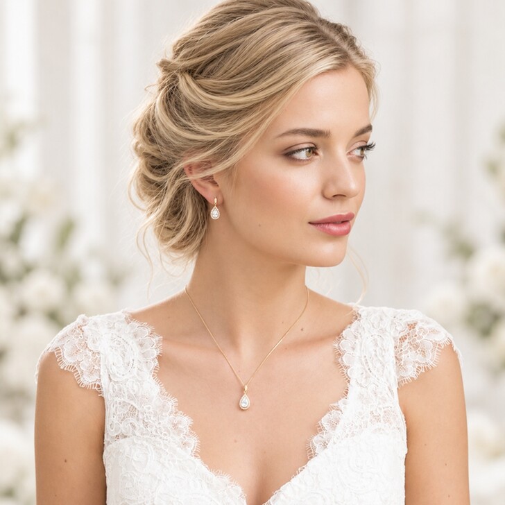 Ivory and Co Pendants d'oreilles de mariage Belmont en cristal (or)