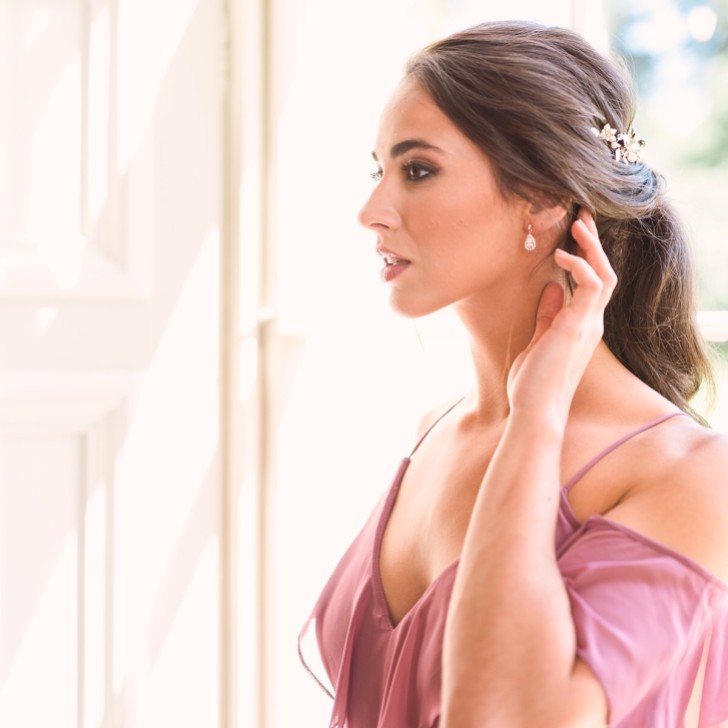 Ivory and Co Belmont Crystal Drop Wedding Earrings (Rose Gold)