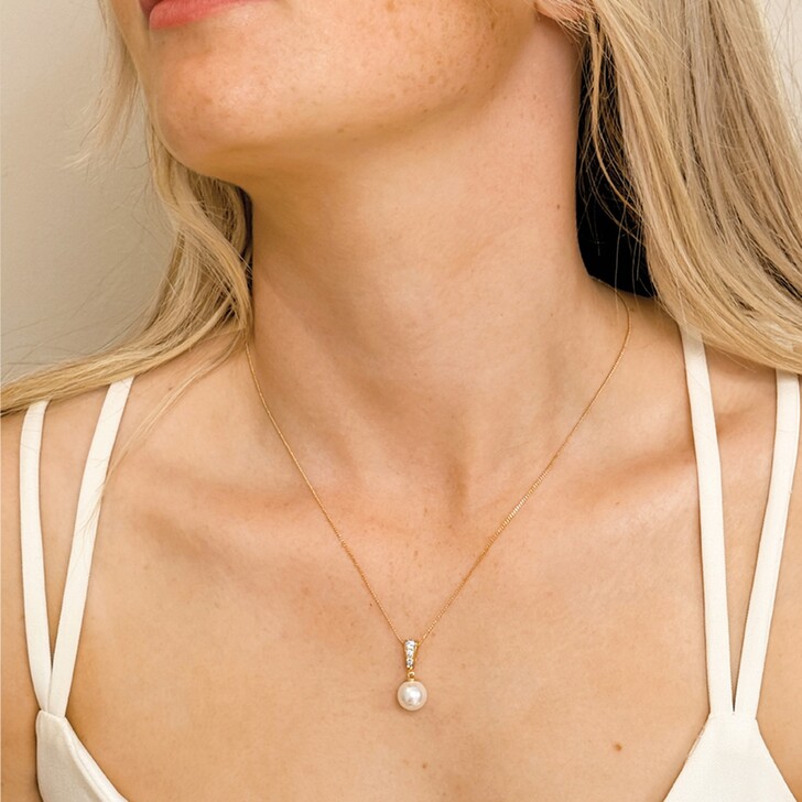 Ivory and Co Berwick Gold Pearl Pendant Necklace