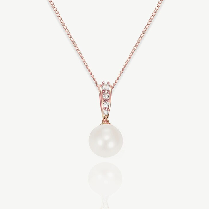 Ivory and Co Berwick Rose Gold Pearl Pendant Necklace