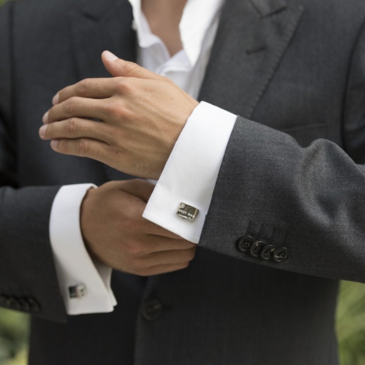Ivory and Co Best Man Cufflinks with Crystal Detail