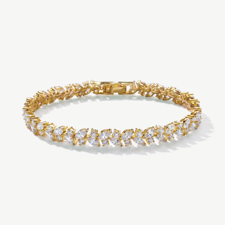 Ivory and Co Blenheim Gold Crystal Love Knot Bracelet