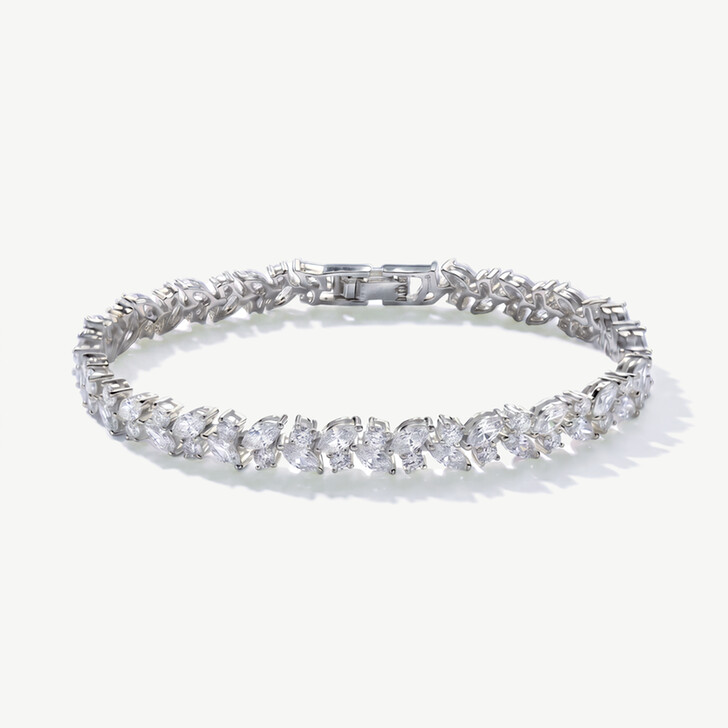 Ivory and Co Blenheim Silver Crystal Love Knot Bracelet