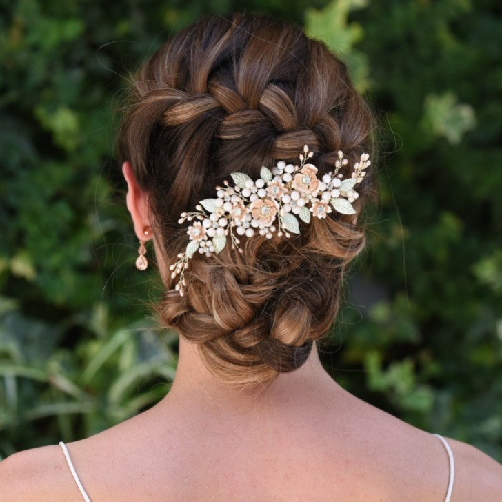 Ivory and Co Botanica Champagne Gold and Blush Flowers Headpiece