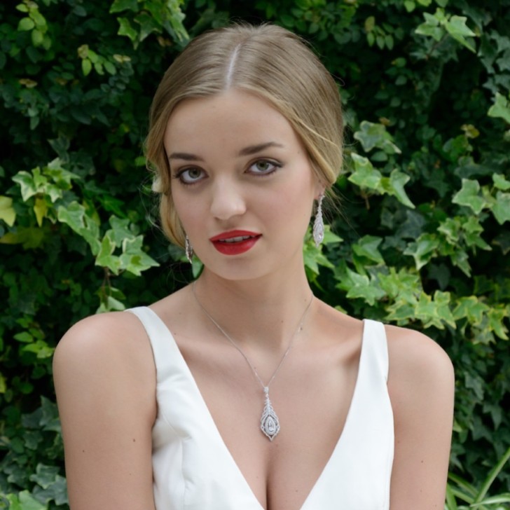 Ivory and Co Cafe Royale Crystal Feather Wedding Earrings