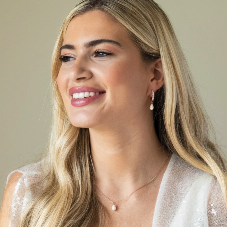 Ivory and Co Canterbury Rose Gold Crystal Hoop Pearl Drop Earrings