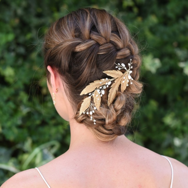 Ivory and Co Cassiopaea Bronze Enamelled Leaves Hair Clip