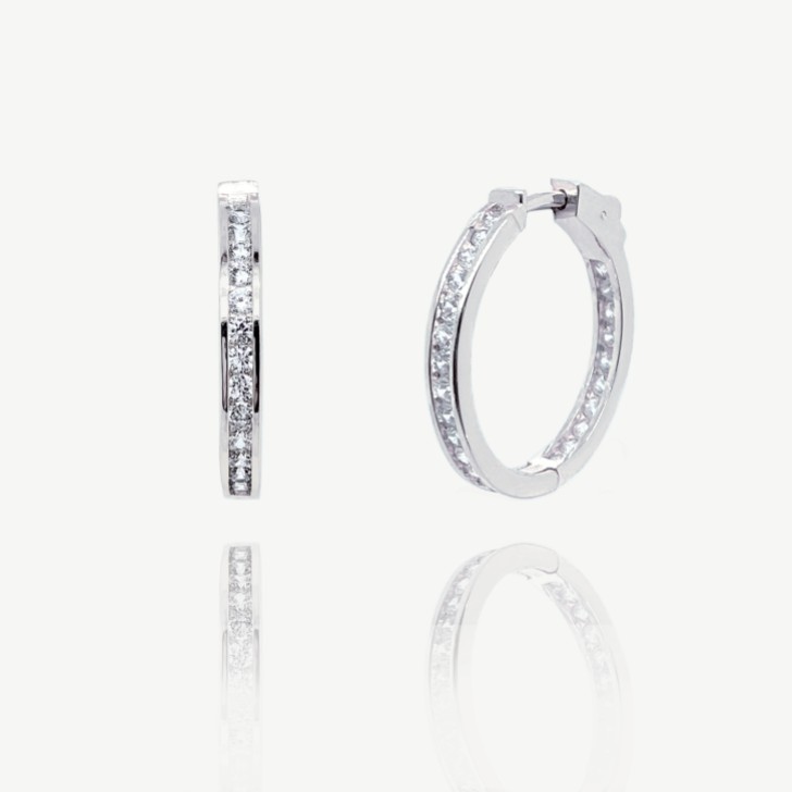 Ivory and Co Copenhagen Silver Crystal Hoop Earrings