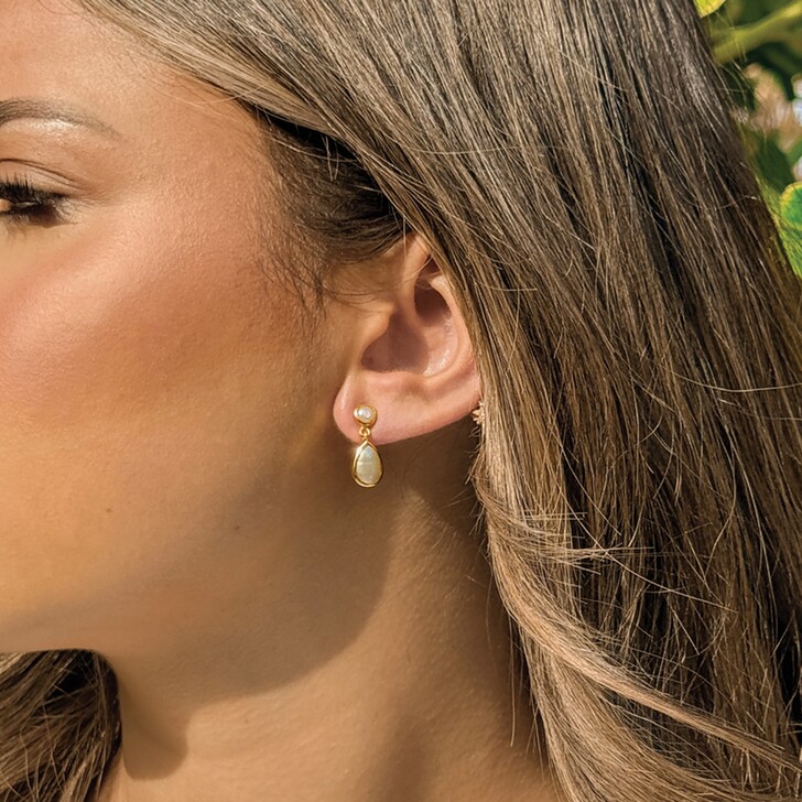 Ivory and Co Corsica Gold Pearl Earrings