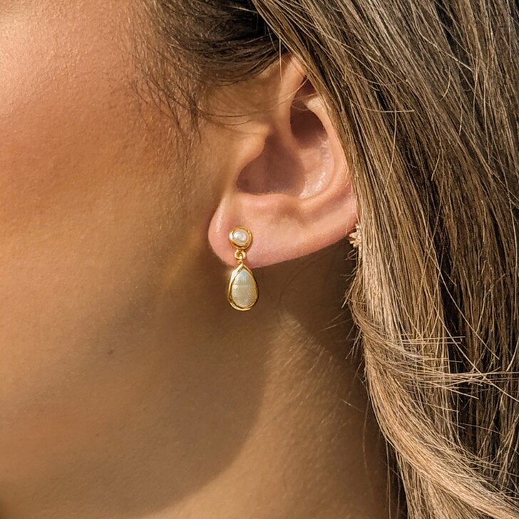 Ivory and Co Corsica Gold Pearl Earrings