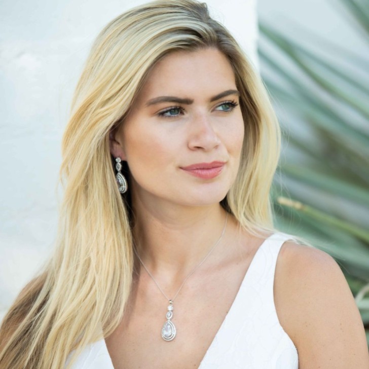 Ivory and Co Cotton Club Crystal Drop Wedding Earrings