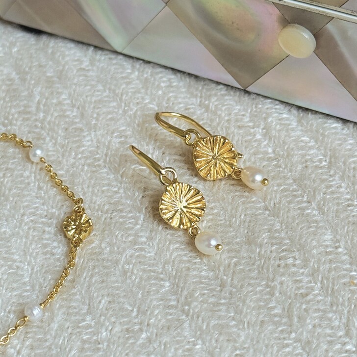 Ivory and Co Covent Gold Garden Pearl Drop Earrings