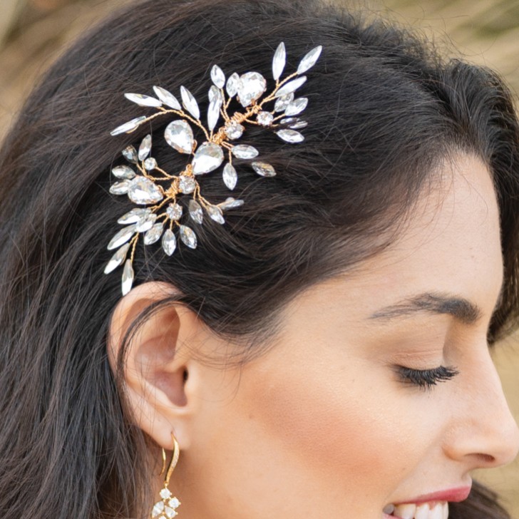 Ivory and Co Diamond Frost Gold Crystal Hair Comb