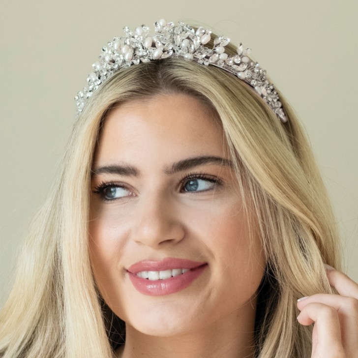Ivory and Co Embrace Silver Crystal and Freshwater Pearl Tiara