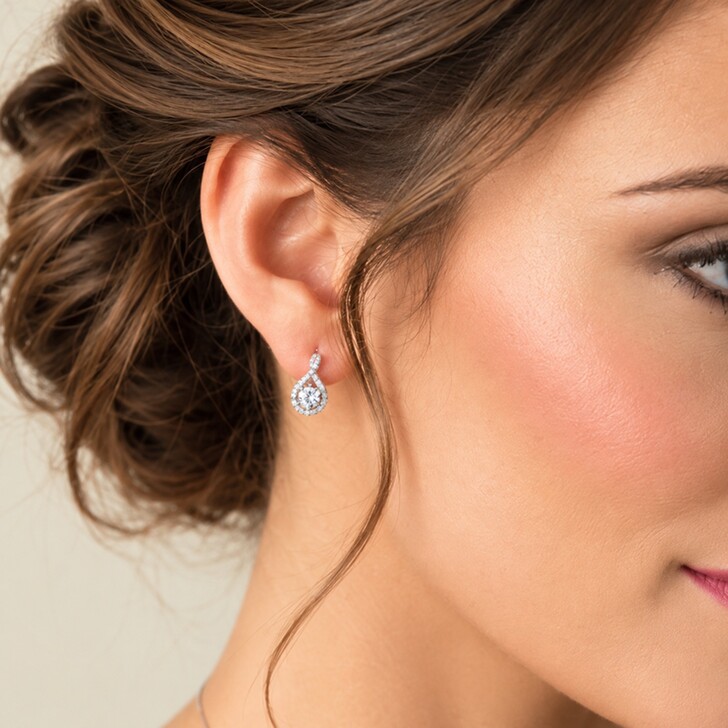 Ivory and Co Boucles d'oreilles de mariage en cristal Eternity Teardrop 