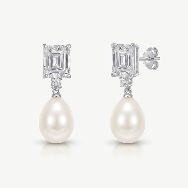 Ivory and Co Fairmont Crystal Pearl Drop Earrings