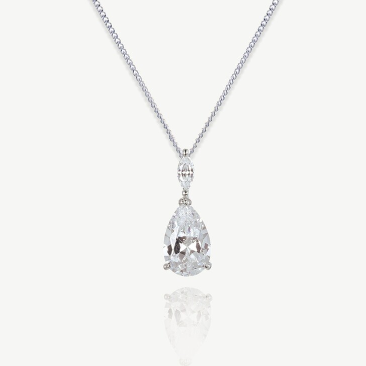 Ivory and Co Genova Crystal Teardrop Pendant Necklace