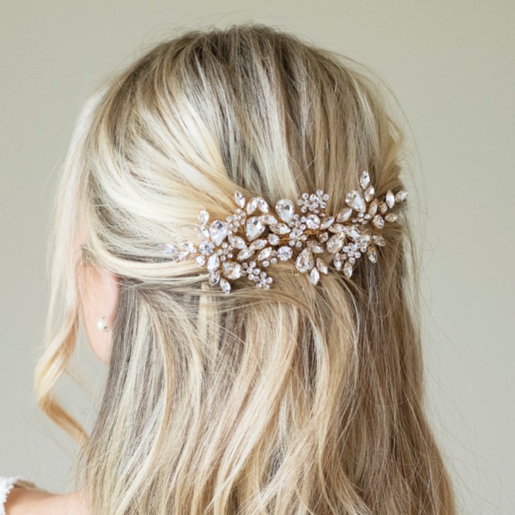 Ivory and Co Gold Kristall verkrustete funkelnde Hochzeit Haar Kamm