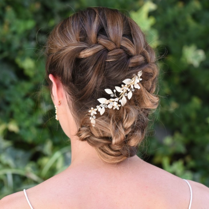 Ivory and Co Golden Poppy Enamelled Floral Vine Hair Clip