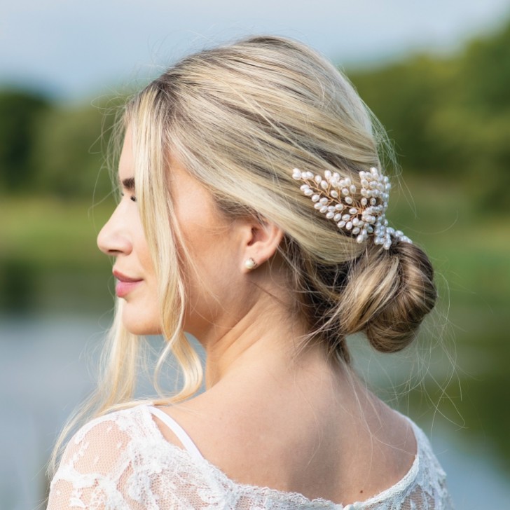 Ivory and Co Golden Seaspray Pearl Cluster Bridal Hair Comb