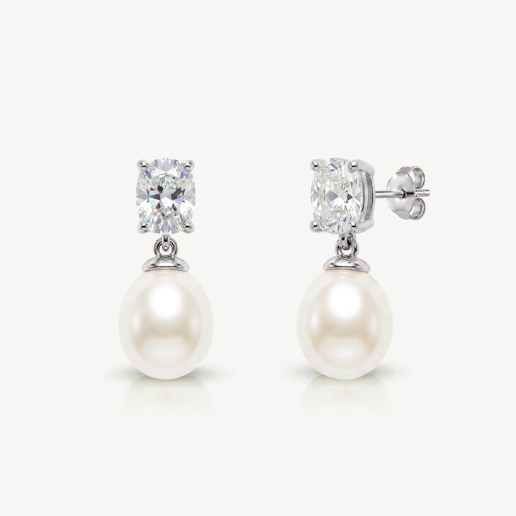 Ivory and Co Hampstead Crystal Pearl Drop Earrings