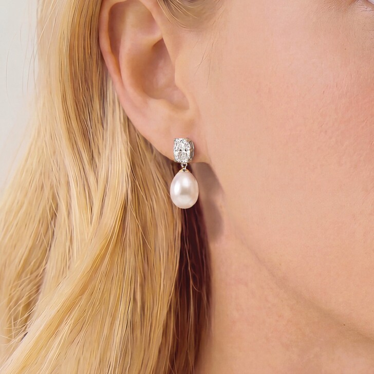 Ivory and Co Hampstead Crystal Pearl Drop Earrings