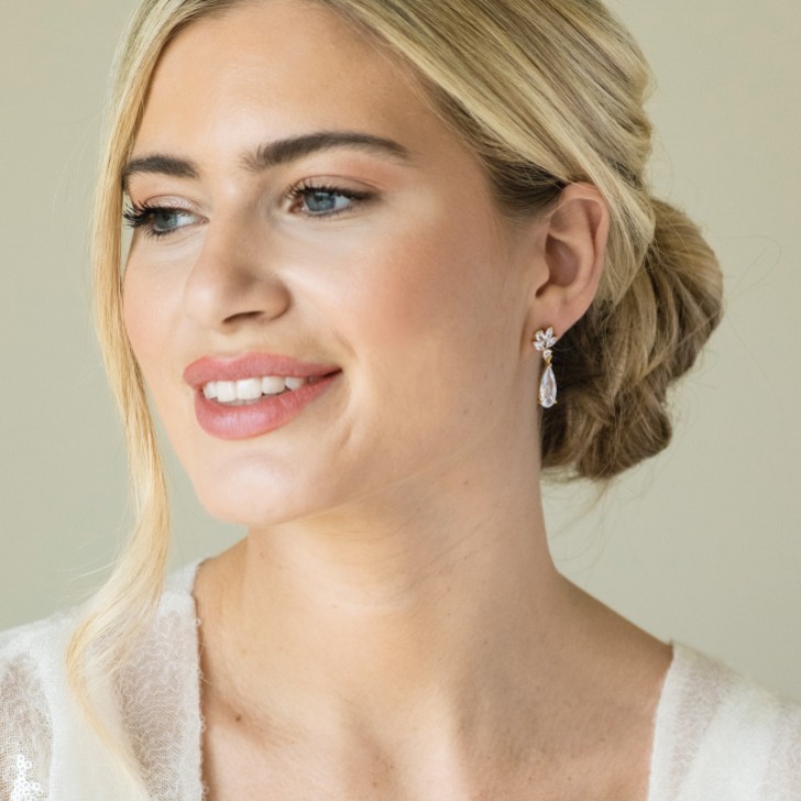 Ivory and Co Harrogate Gold Crystal Teardrop Earrings