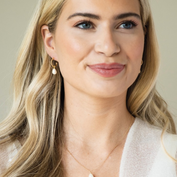 Ivory and Co Harrow Gold Pearl Hoop Earrings