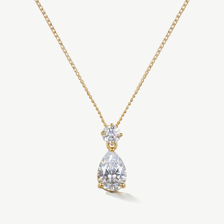 Ivory and Co Imperial Gold Crystal Teardrop Pendant Necklace