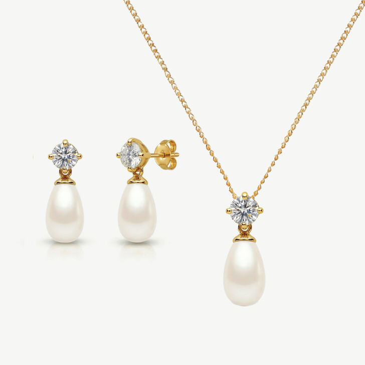 Ivory and Co Imperial Pearl Gold Bridal Jewellery Set