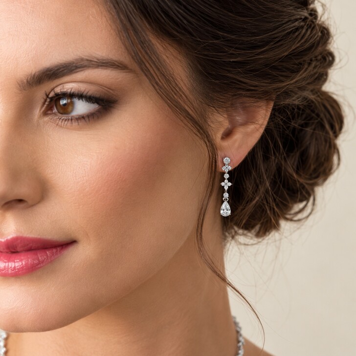 Ivory and Co Orecchini da sposa Kensington con zirconi cubici