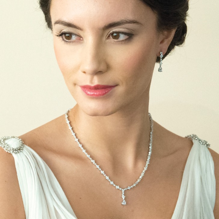 Ivory and Co Kensington kubischer Zirkon Hochzeit Halskette