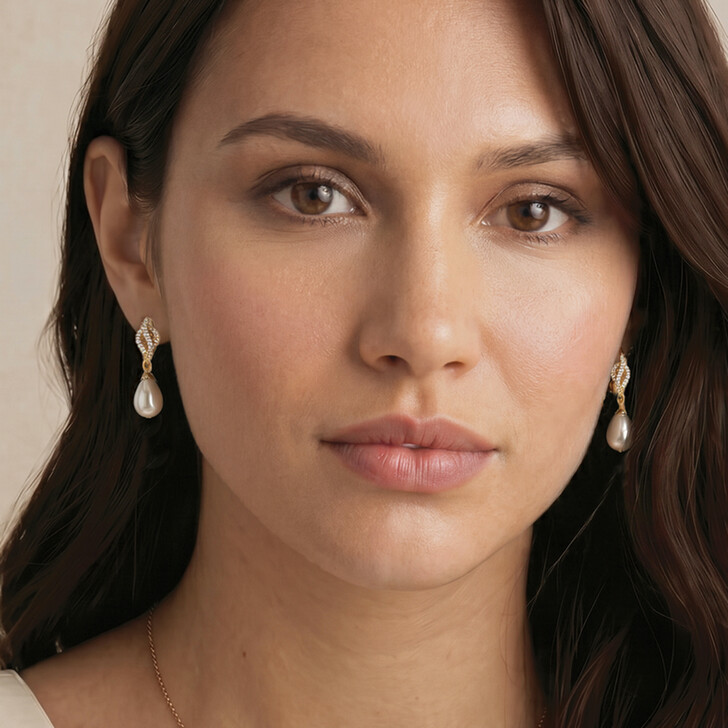 Ivory and Co Lisbon Gold Pearl Drop Earrings