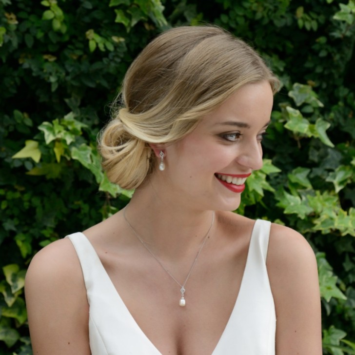 Ivory and Co Lisbon Pearl Drop Wedding Earrings