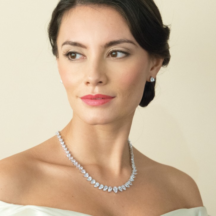 Ivory and Co Manhattan Cubic Zirconia Wedding Necklace