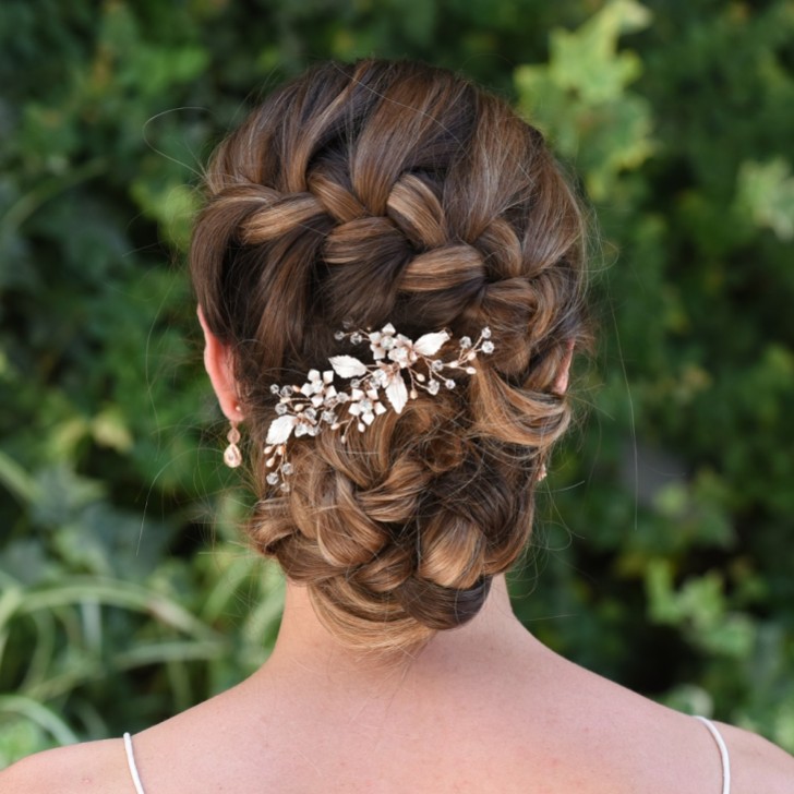 Ivory and Co Meadowsweet Floral Rose Gold Hair Clip