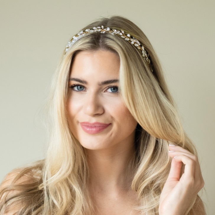 Ivory and Co Moonshine Gold Pearl and Crystal Headband
