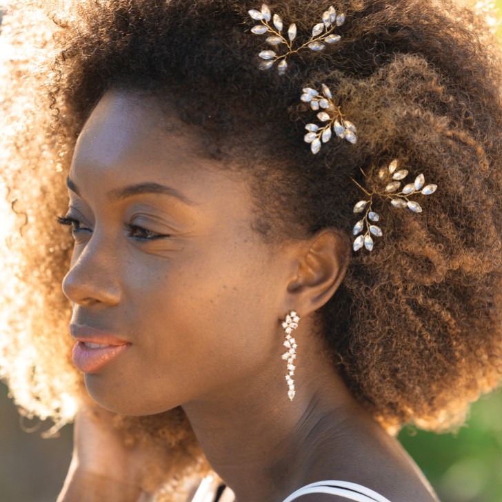 Ivory and Co Moonspray Gold Crystal Spray Hair Pin Set